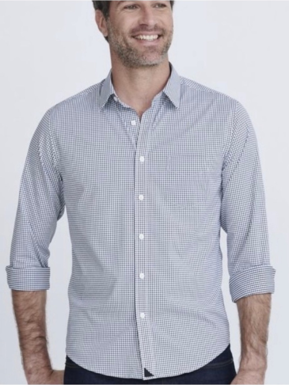 UNTUCKIT Men’s Size XL Reg Fit Black & White Check Wagner LS Button Down Shirt